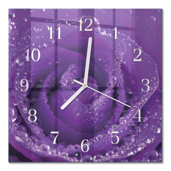 Moderne wanduhr quadratisch Rose