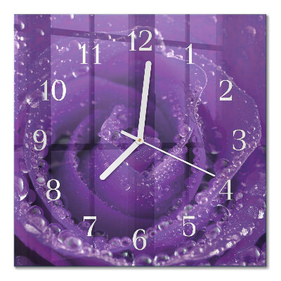 Moderne wanduhr quadratisch Rose