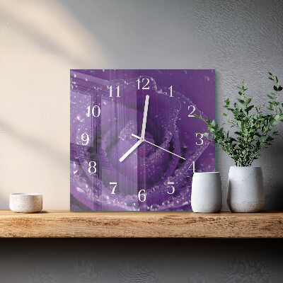 Moderne wanduhr quadratisch Rose