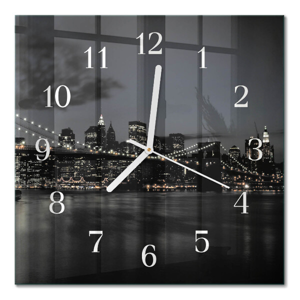 Quadratische wanduhr Horizontale Brücke