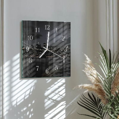 Quadratische wanduhr Horizontale Brücke