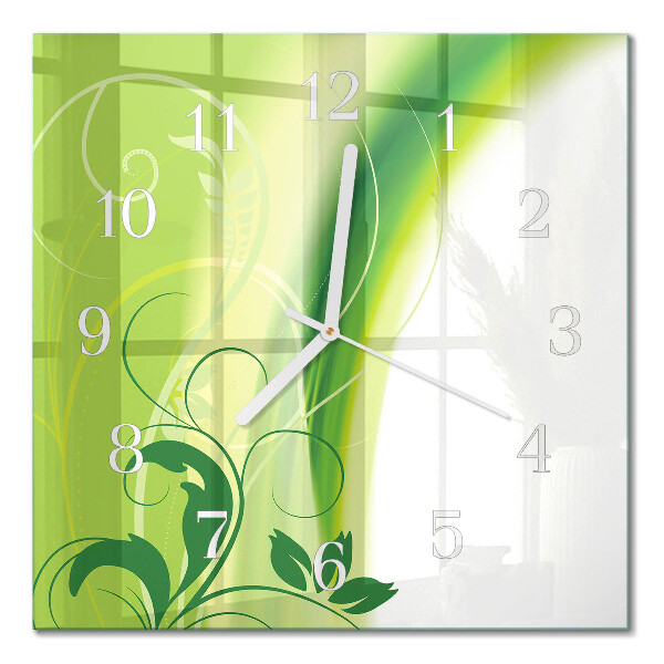 Wanduhr mit motiv quadratisch Blumenmuster