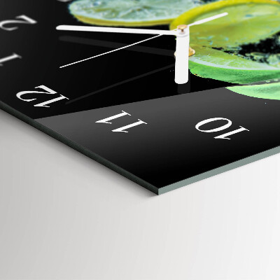 Glasuhr quadratisch Zitrone und Limette