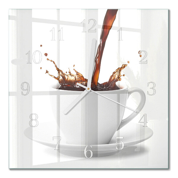 Quadratische wanduhr modern Eine Tasse Kaffee