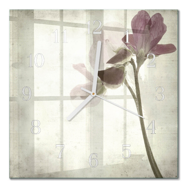 Quadratische wanduhr modern Vintage-Blume