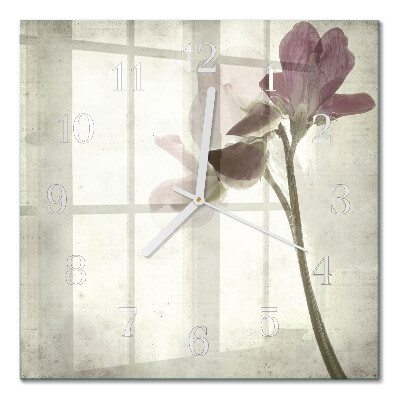 Quadratische wanduhr modern Vintage-Blume