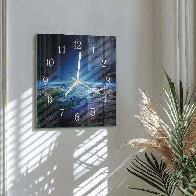 Quadratische wanduhr Das Universum der Erde