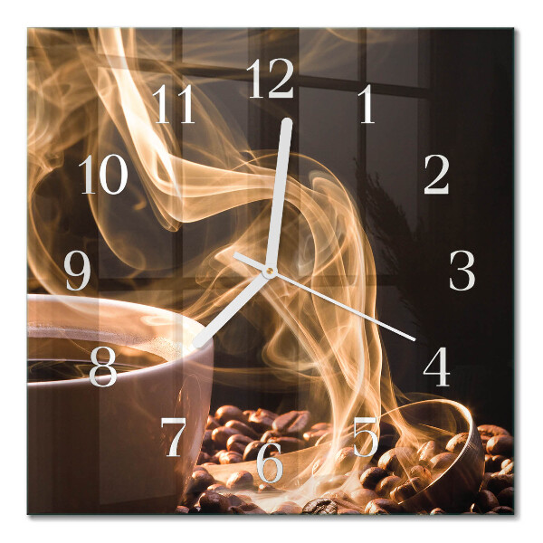 Quadratische wanduhr Eine Tasse Kaffee