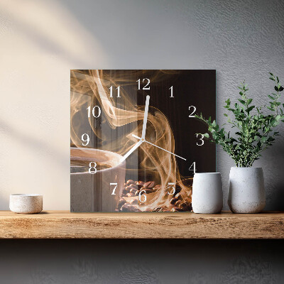 Quadratische wanduhr Eine Tasse Kaffee