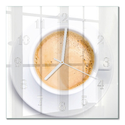 Quadratische wanduhr modern Eine Tasse Kaffee