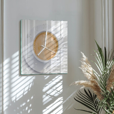 Quadratische wanduhr modern Eine Tasse Kaffee