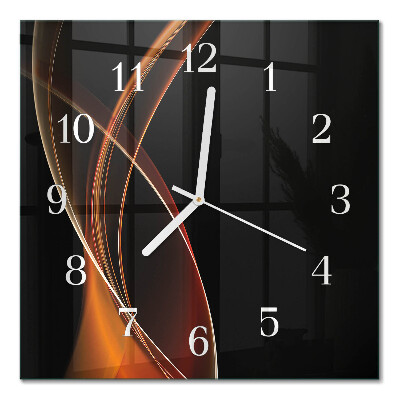 Glasuhr quadratisch Abstrakte Linien