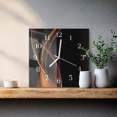 Glasuhr quadratisch Abstrakte Linien