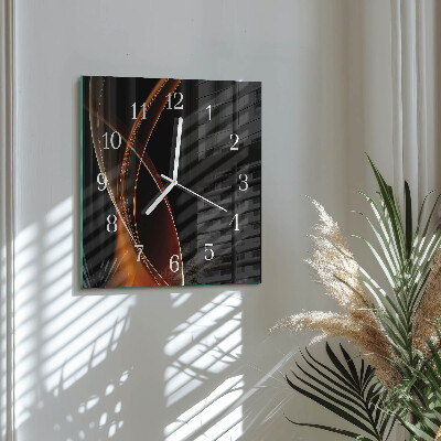 Glasuhr quadratisch Abstrakte Linien