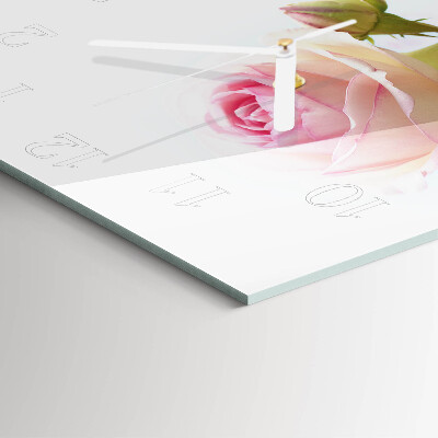 Quadratische wanduhr Rose