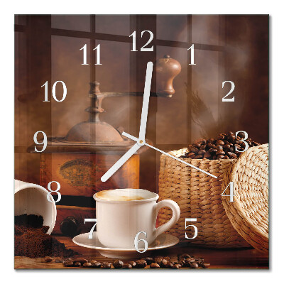 Quadratische wanduhr modern Eine Tasse Kaffee