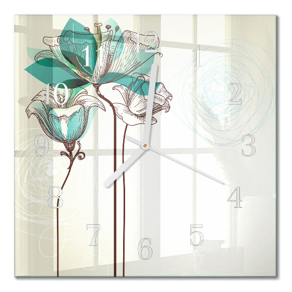 Moderne wanduhr quadratisch Vintage-Blumen