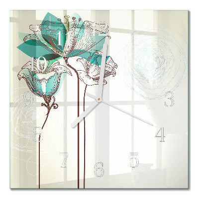 Moderne wanduhr quadratisch Vintage-Blumen