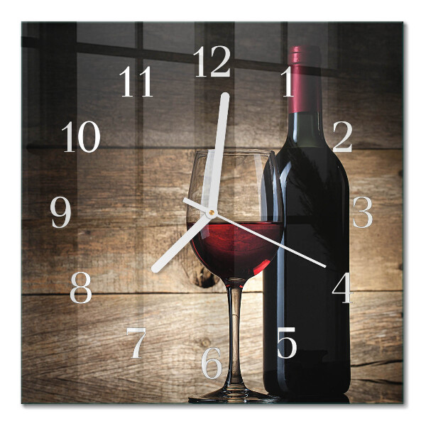 Quadratische wanduhr modern Wein