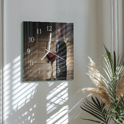 Quadratische wanduhr modern Wein