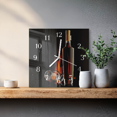 Quadratische wanduhr modern Alkohol