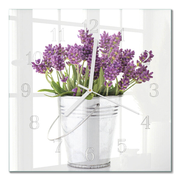 Quadratische wanduhr modern Lavendel
