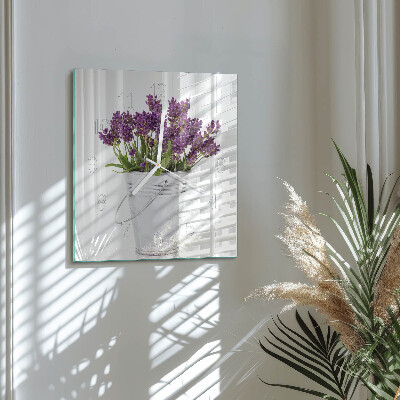 Quadratische wanduhr modern Lavendel