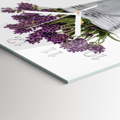 Quadratische wanduhr modern Lavendel