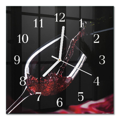 Moderne wanduhr quadratisch Wein