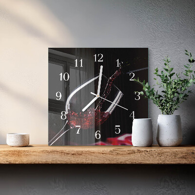 Moderne wanduhr quadratisch Wein
