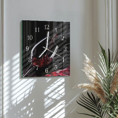 Moderne wanduhr quadratisch Wein