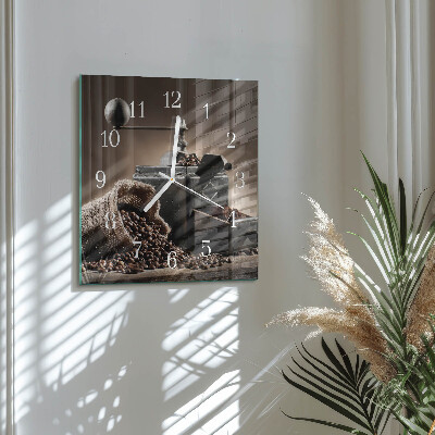 Quadratische wanduhr Kaffeemühle