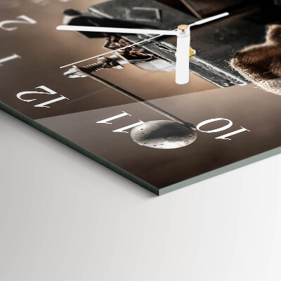 Quadratische wanduhr Kaffeemühle