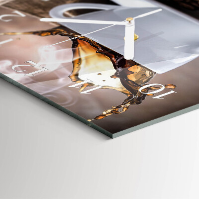 Quadratische wanduhr Kaffee