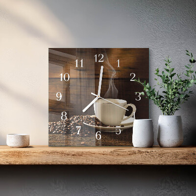Wanduhr mit motiv quadratisch Kaffee