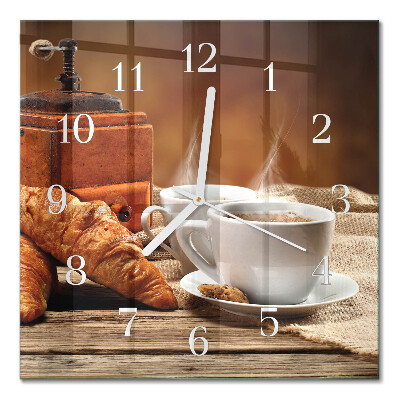 Quadratische wanduhr Kaffeemühle