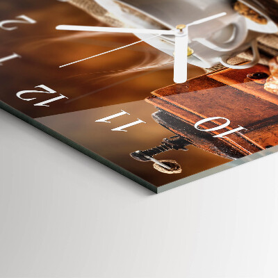 Quadratische wanduhr Kaffeemühle