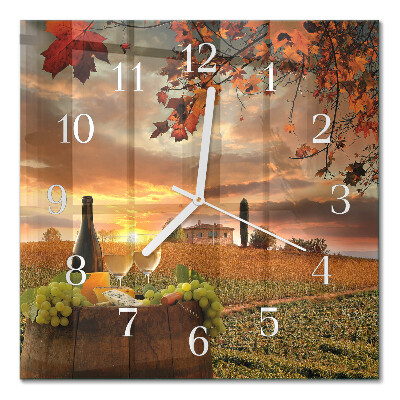 Wanduhr mit motiv quadratisch Naturwein