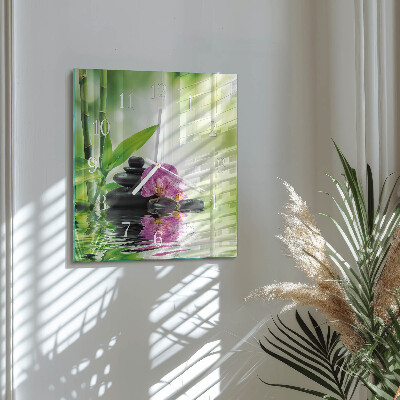 Wanduhr mit motiv quadratisch Orchideen-Spa