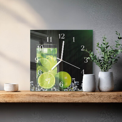 Quadratische wanduhr Kalziumkarbonat