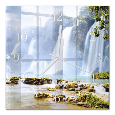 Quadratische wanduhr Wasserfall