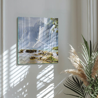 Quadratische wanduhr Wasserfall
