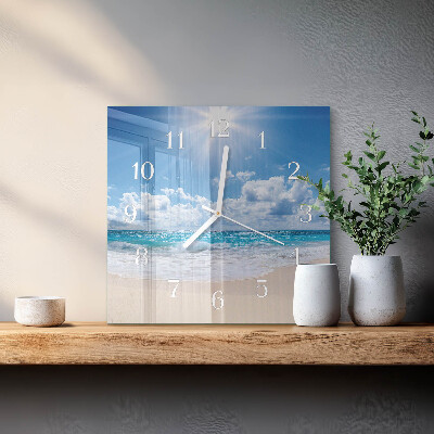Quadratische wanduhr modern Meer