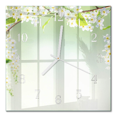 Quadratische wanduhr Frühling