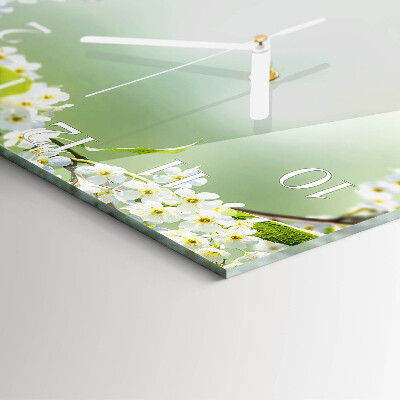 Quadratische wanduhr Frühling