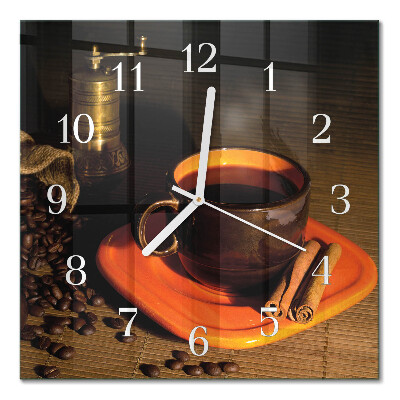 Moderne wanduhr quadratisch Kaffee
