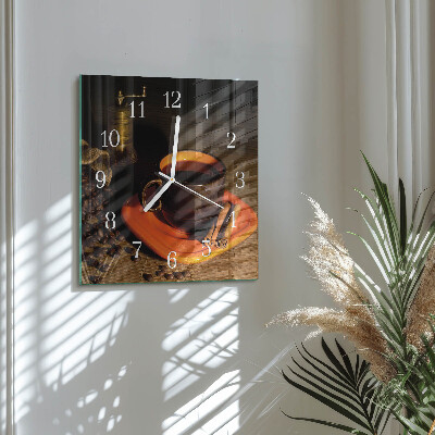 Moderne wanduhr quadratisch Kaffee