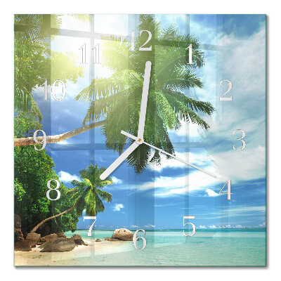 Glasuhr quadratisch Palm Island