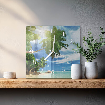 Glasuhr quadratisch Palm Island