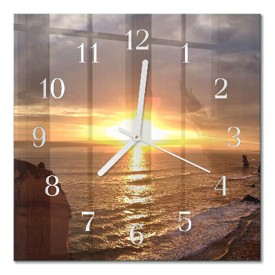 Quadratische wanduhr Sonnenuntergang